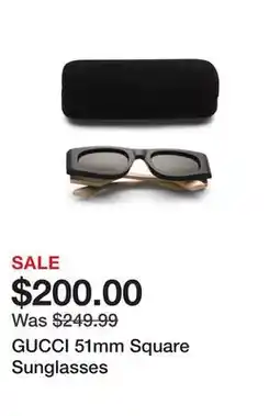 Marshalls GUCCI 51mm Square Sunglasses offer