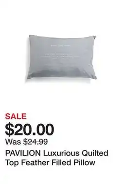 Marshalls PAVILION Luxurious Quilted Top Feather Filled Pillow offer