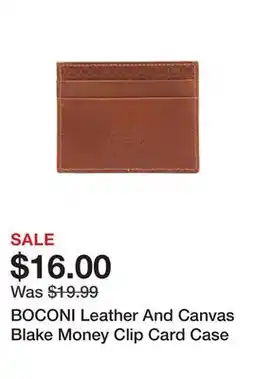 Marshalls BOCONI Leather And Canvas Blake Money Clip Card Case offer