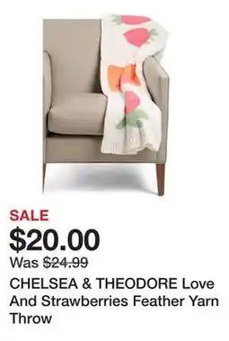 Marshalls CHELSEA & THEODORE Love And Strawberries Feather Yarn Throw offer