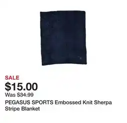Marshalls PEGASUS SPORTS Embossed Knit Sherpa Stripe Blanket offer
