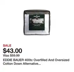 Marshalls EDDIE BAUER 400tc Overfilled And Oversized Cotton Down Alternative Comforter offer