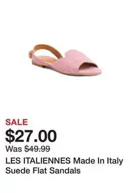 Marshalls LES ITALIENNES Made In Italy Suede Flat Sandals offer