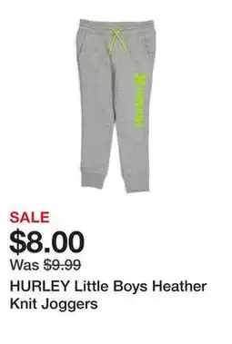 Marshalls HURLEY Little Boys Heather Knit Joggers offer