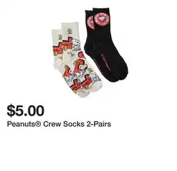 Five Below Peanuts Crew Socks 2-Pairs offer