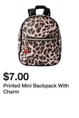 Five Below Printed Mini Backpack With Charm offer