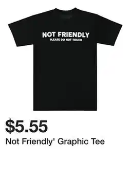 Five Below Not Friendly' Graphic Tee offer