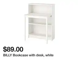 Ikea BILLY Bookcase with desk, white offer