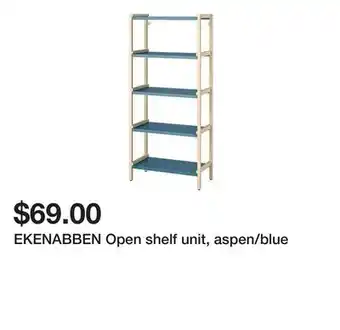 Ikea EKENABBEN Open shelf unit, aspen/blue offer