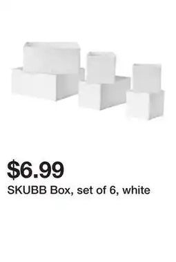 Ikea SKUBB Box, set of 6, white offer
