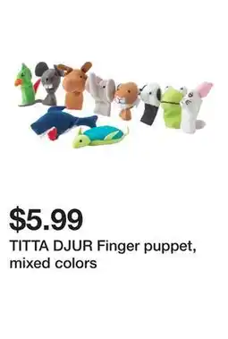 Ikea TITTA DJUR Finger puppet, mixed colors offer