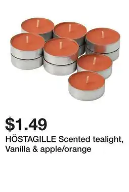 Ikea HÖSTAGILLE Scented tealight, Vanilla & apple/orange offer