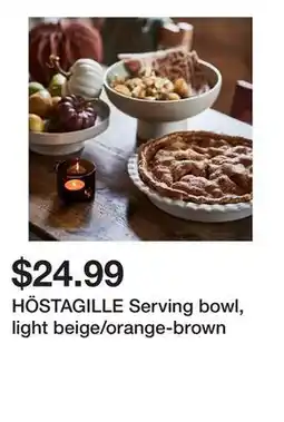 Ikea HÖSTAGILLE Serving bowl, light beige/orange-brown offer