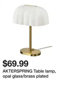 Ikea AKTERSPRING Table lamp, opal glass/brass plated offer