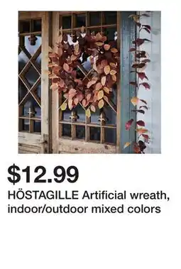 Ikea HÖSTAGILLE Artificial wreath, indoor/outdoor mixed colors offer