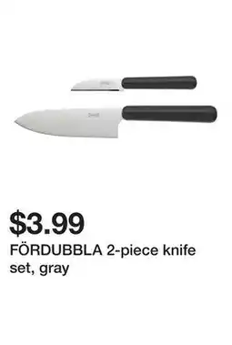 Ikea FÖRDUBBLA 2-piece knife set, gray offer