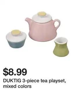 Ikea DUKTIG 3-piece tea playset, mixed colors offer