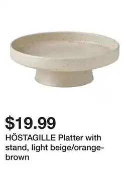 Ikea HÖSTAGILLE Platter with stand, light beige/orange-brown offer