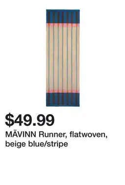 Ikea MÄVINN Runner, flatwoven, beige blue/stripe offer