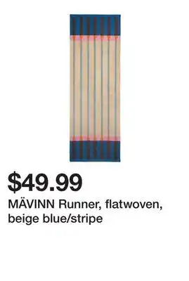 Ikea MÄVINN Runner, flatwoven, beige blue/stripe offer