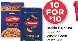 Heinen's Barilla Blue Box 12-16 OZ. or Whole Grain Pasta 16 OZ offer