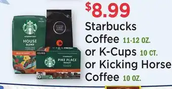 Heinen's Starbucks Coffee 11-12 OZ. or K-Cups 10 CT. or Kicking Horse Coffee 10 OZ offer