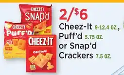 Heinen's Cheez-It 9-12.4 OZ., Puff'd 5.75 OZ. or Snap'd Crackers 7.5 OZ offer