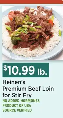Heinen's Heinen's Premium Beef Loin for Stir Fry offer