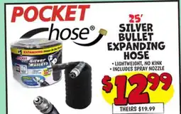 Ollie's POCKET HOSE 25' SILVER BULLET EXPANDING HOSE offer