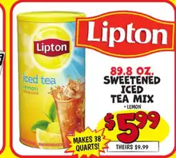 Ollie's Lipton 89.8 OZ. SWEETENED ICED TEA MIX offer