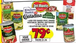 Ollie's DEL MONTE, KITCHEN BASICS, CONTADINA, TAKE ROOT ORGANICS, S&W offer