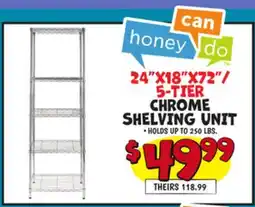 Ollie's 24 X18 X72/5-TIER CHROME SHELVING UNIT offer