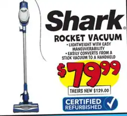 Ollie's Shark ROCKET VACUUM offer