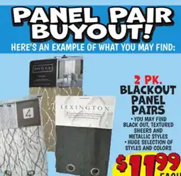 Ollie's 2 PK. BLACKOUT PANEL PAIRS offer