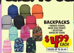 Ollie's BACKPACKS offer