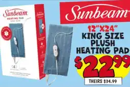 Ollie's Sunbeam 12 X24 KING SIZE PLUSH HEATING PAD offer