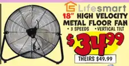 Ollie's Lifesmart 18 High Velocity Metal Floor Fan offer