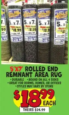 Ollie's ROLLED END REMNANT AREA RUG offer