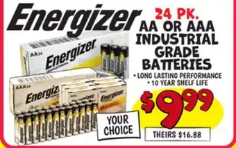 Ollie's 24 PK. AA OR AAA INDUSTRIAL GRADE BATTERIES offer