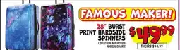 Ollie's FAMOUS MAKER! 28 BURST PRINT HARDSIDE SPINNERS offer