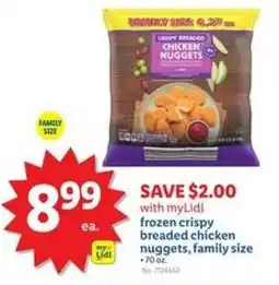 Lidl Frozen crispy breaded chicken nuggets family size offer