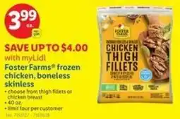 Lidl Foster Farms frozen chicken, boneless skinless offer