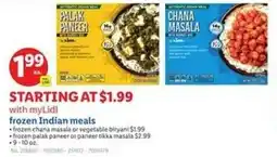 Lidl Frozen indian meals offer