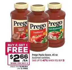 Grocery Outlet Prego Pasta Sauce, 45 oz offer