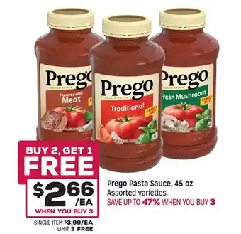 Grocery Outlet Prego Pasta Sauce, 45 oz offer