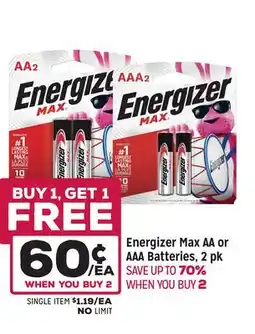 Grocery Outlet Energizer Max AA or AAA Batteries, 2 pk offer