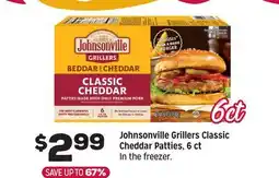 Grocery Outlet Johnsonville Grillers Classic Cheddar Patties, 6 ct offer