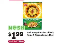 Grocery Outlet Post Honey Bunches of Oats Maple & Pecans Cereal, 12 oz offer