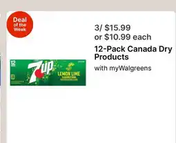 Walgreens 12-Pack Canada Dry Products with myWalgreens offer