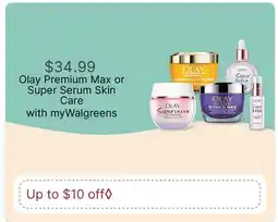 Walgreens Olay Premium Max or Super Serum Skin Care offer